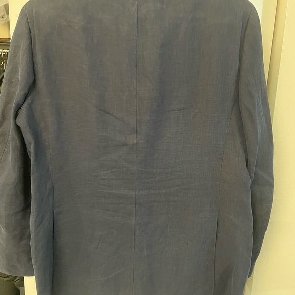 Men’s Navy ETRO Linen Blazer - Picture 4 of 4